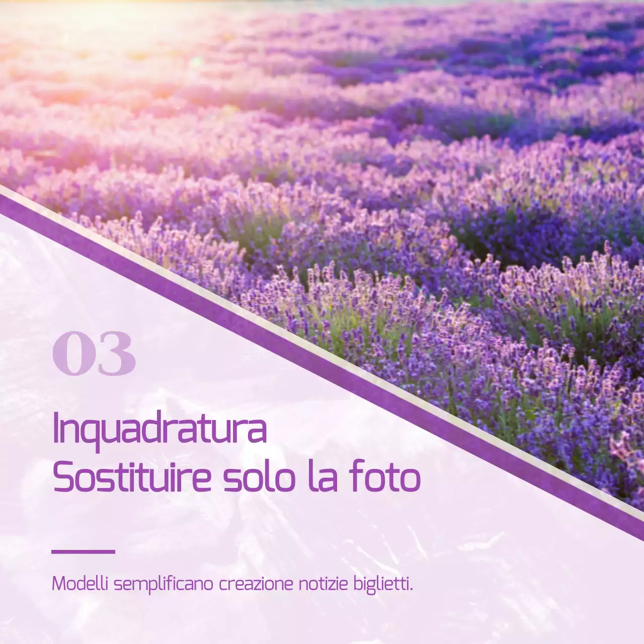 Un post di marketing minimalista in viola