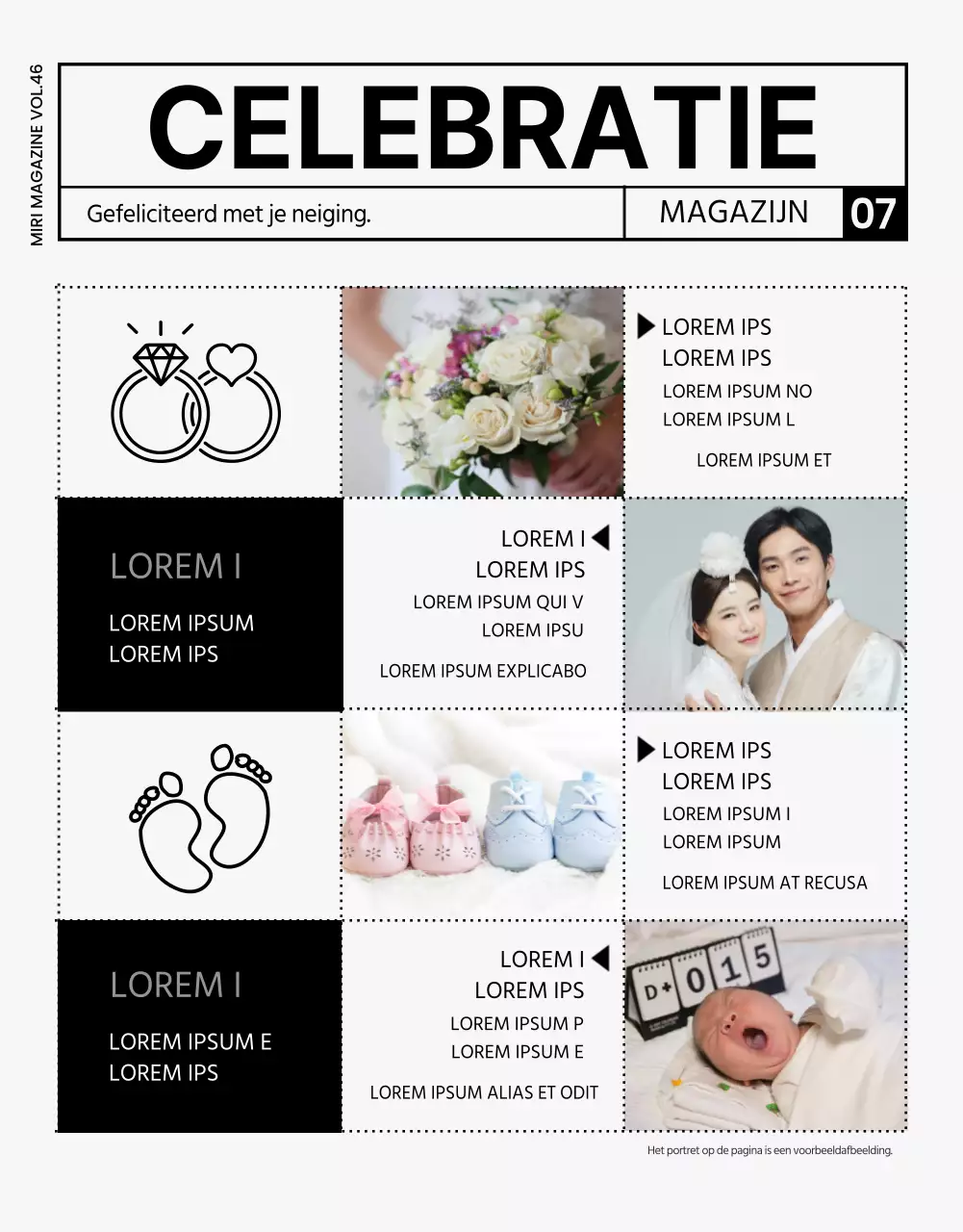 Modern bedrijfsmagazine in grijs en zwart