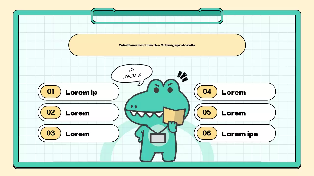 Ein einfacher Bericht über die Sitzung der Marketingstudie für mintfarbene und gelbe Unterstützer
