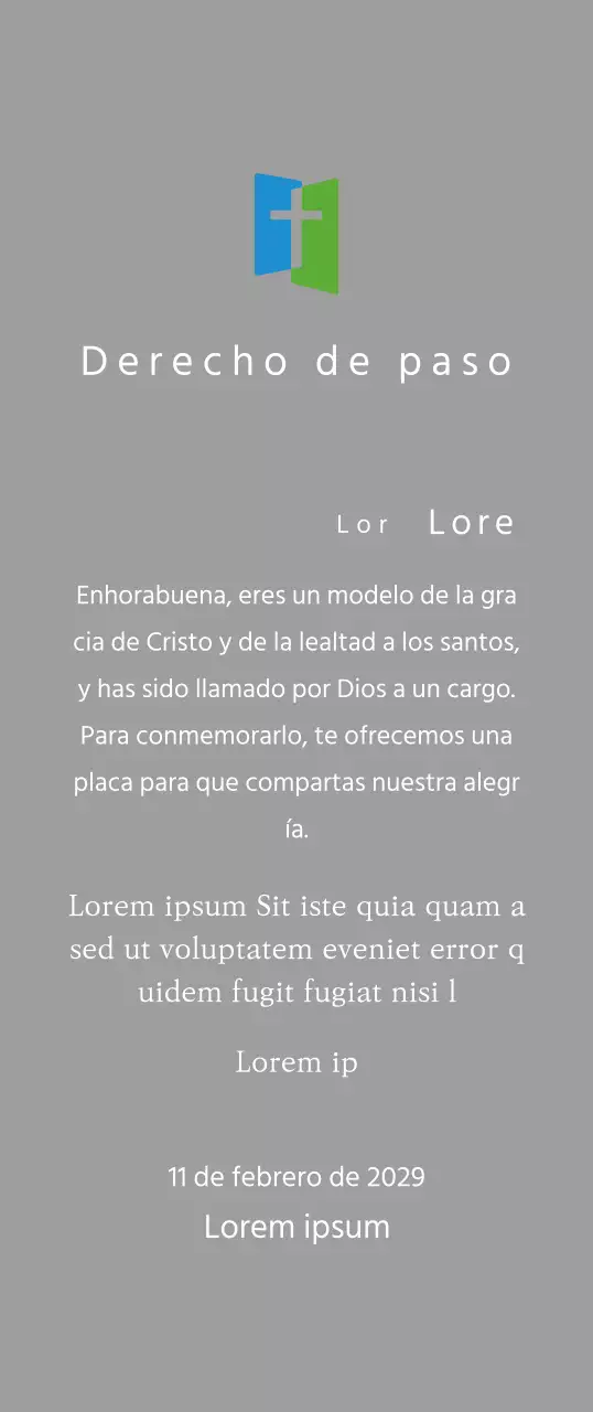 Concepto de placa con logotipo de iglesia