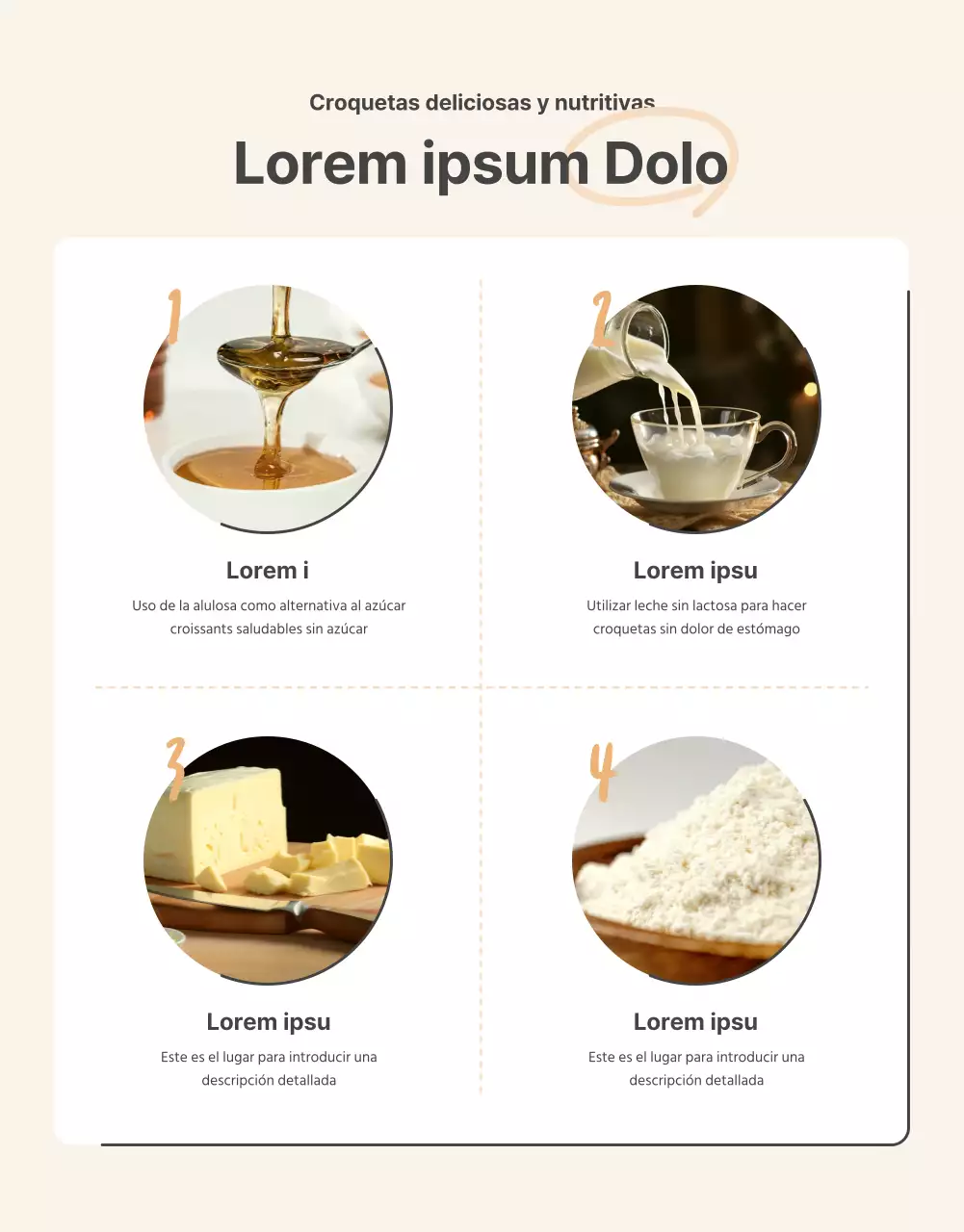 Promover la venta de un cuello básico de ganchillo naranja y beige