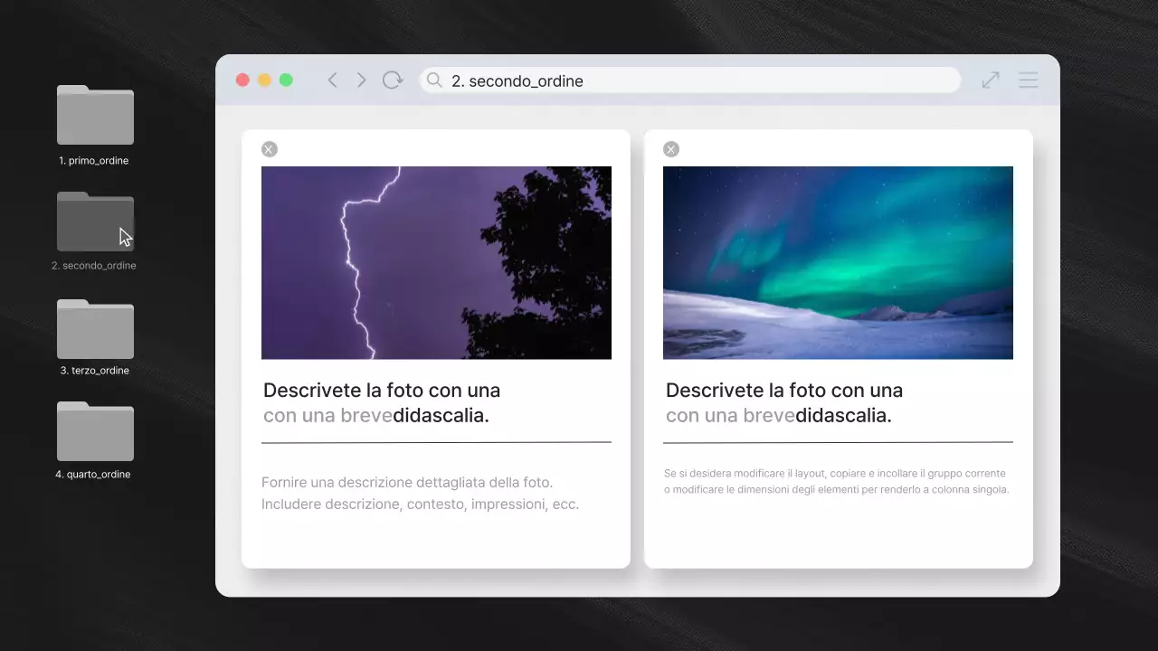 Proposta di un'interfaccia utente desktop moderna in nero