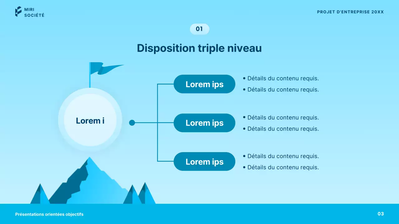 Présentations d'affaires simples en bleu