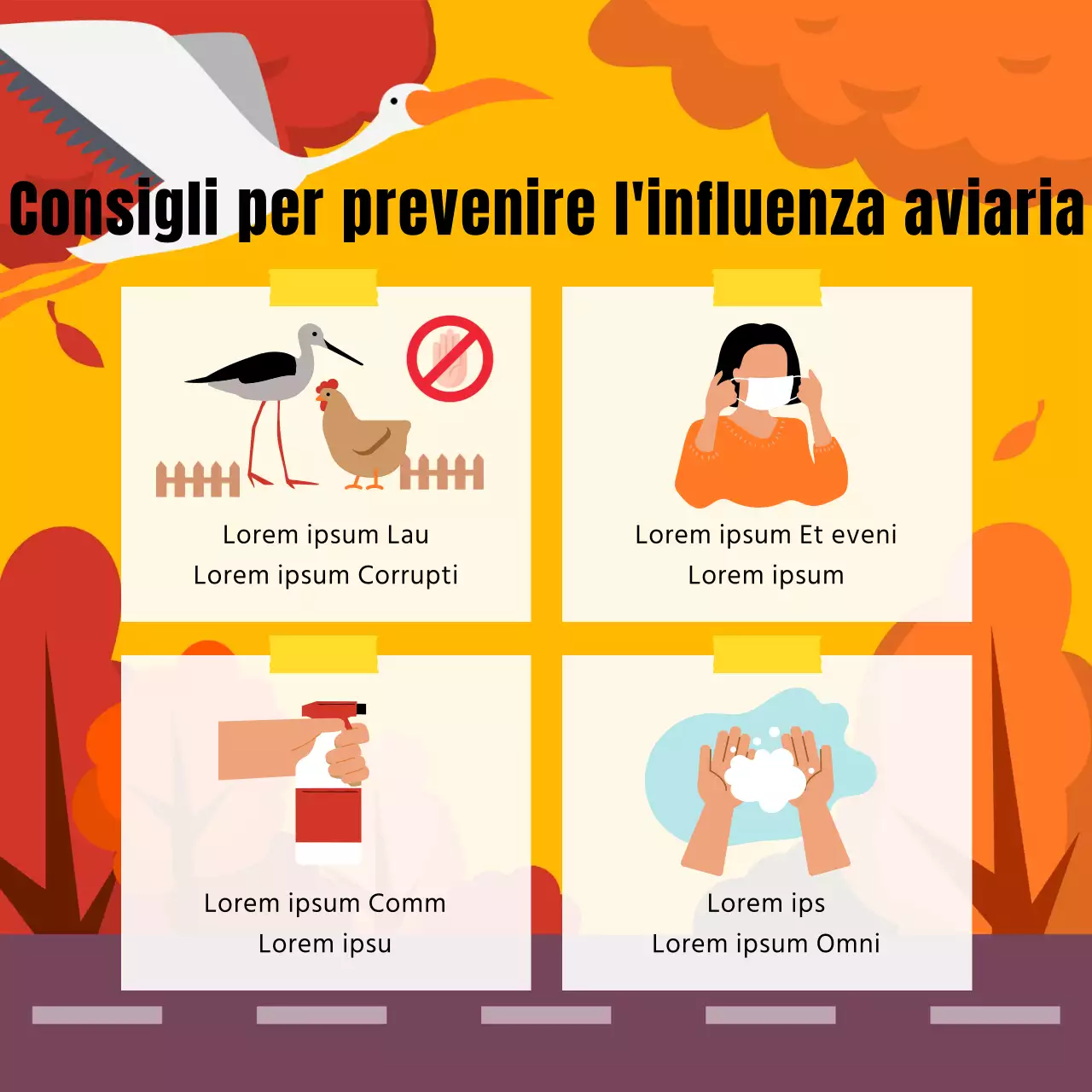 Una guida alla sicurezza della fauna selvatica naturale in arancione e giallo