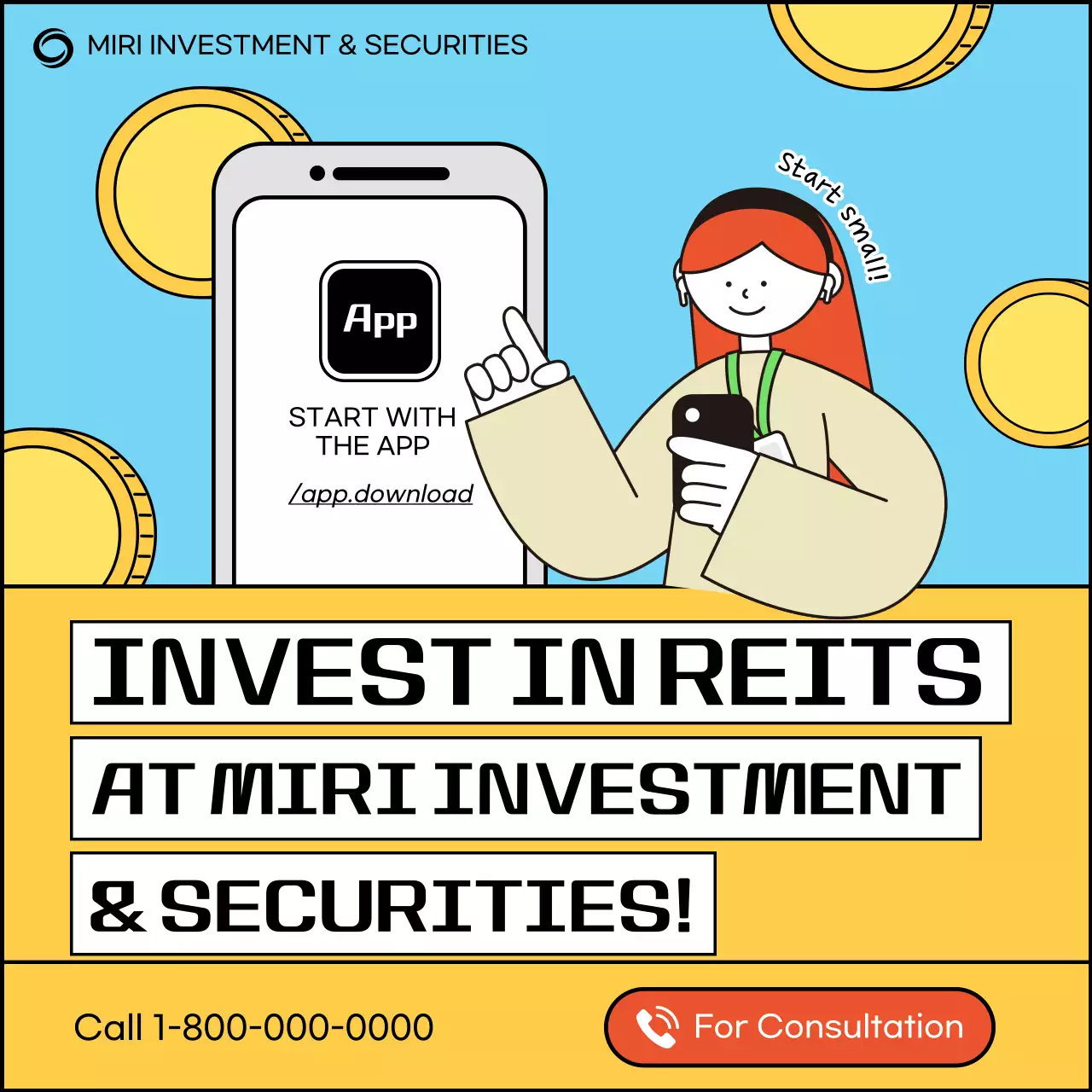 Blue Modern Investment Guide Instagram Carousel