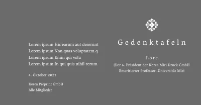 Eine königlich anmutende Inbetriebnahmetafel mit kunstvoller Verzierung