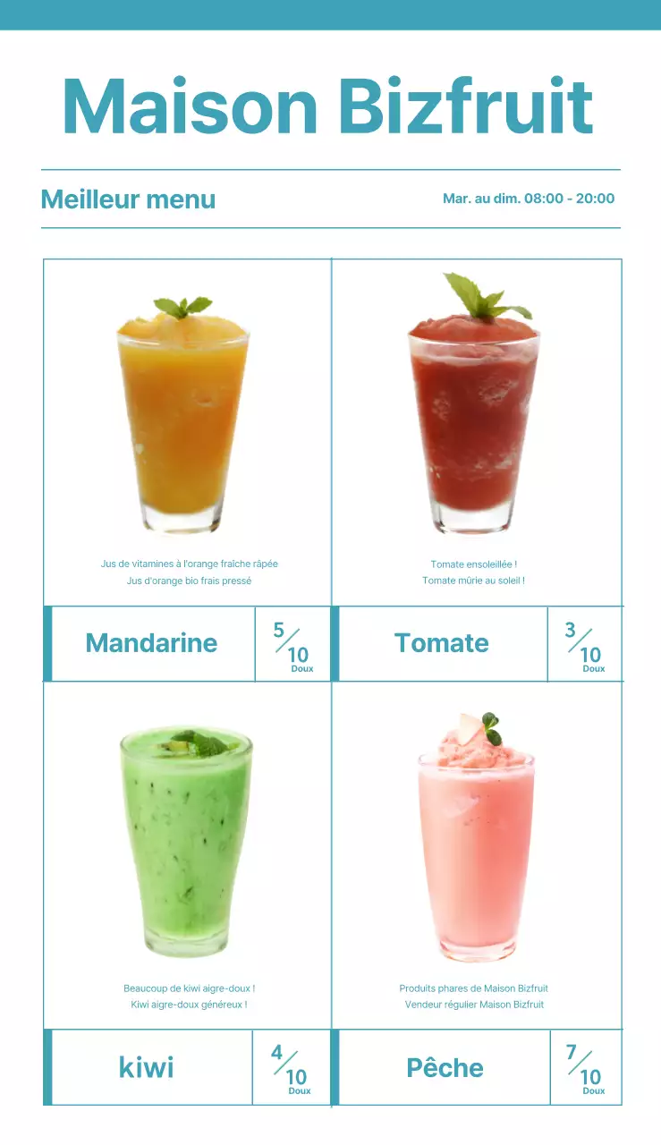 Promouvoir un menu de café aux lignes simples