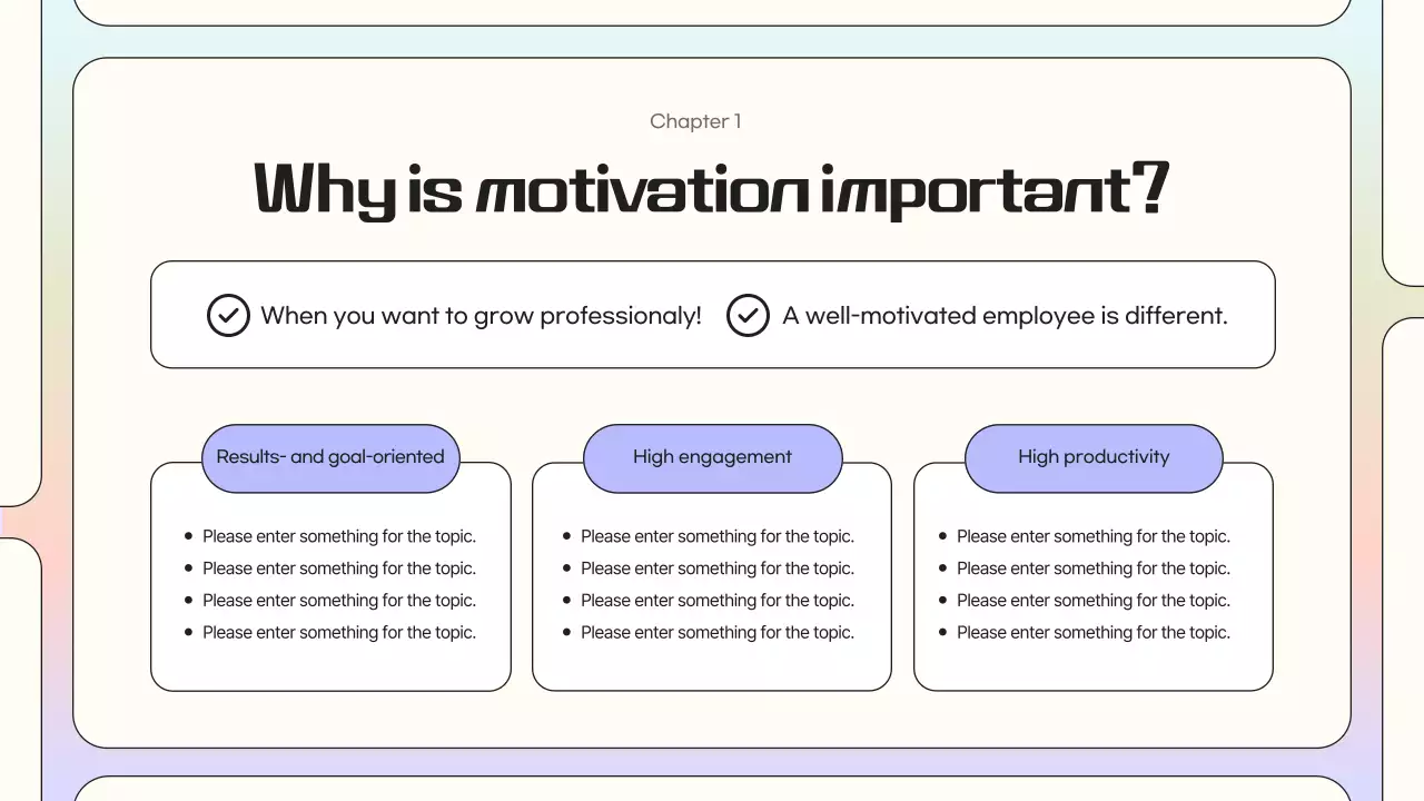 Simple, rainbow-colored organizational motivators