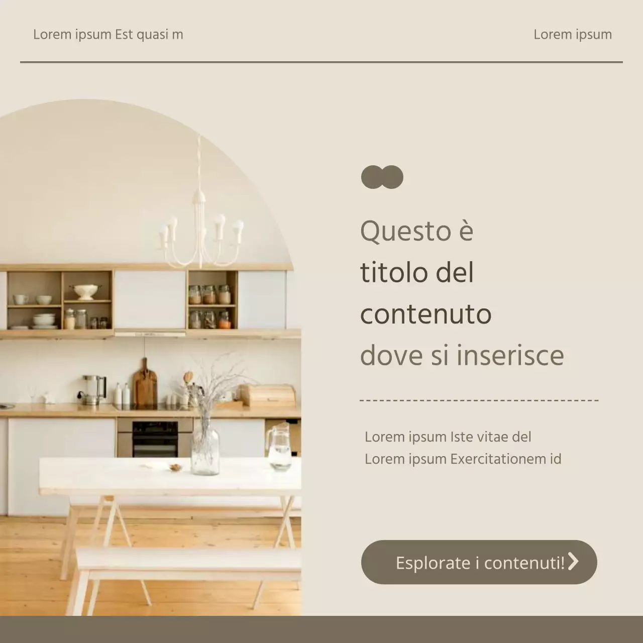 Promuovere un semplice kit di marca per interni in kaki e beige