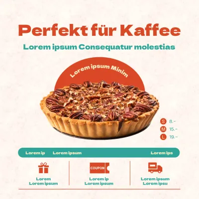 Werben Sie für ein Dessert-Menü in Vintage, Rot und Minze