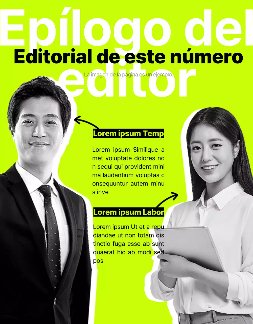 Un moderno boletín interno con toques verde lima