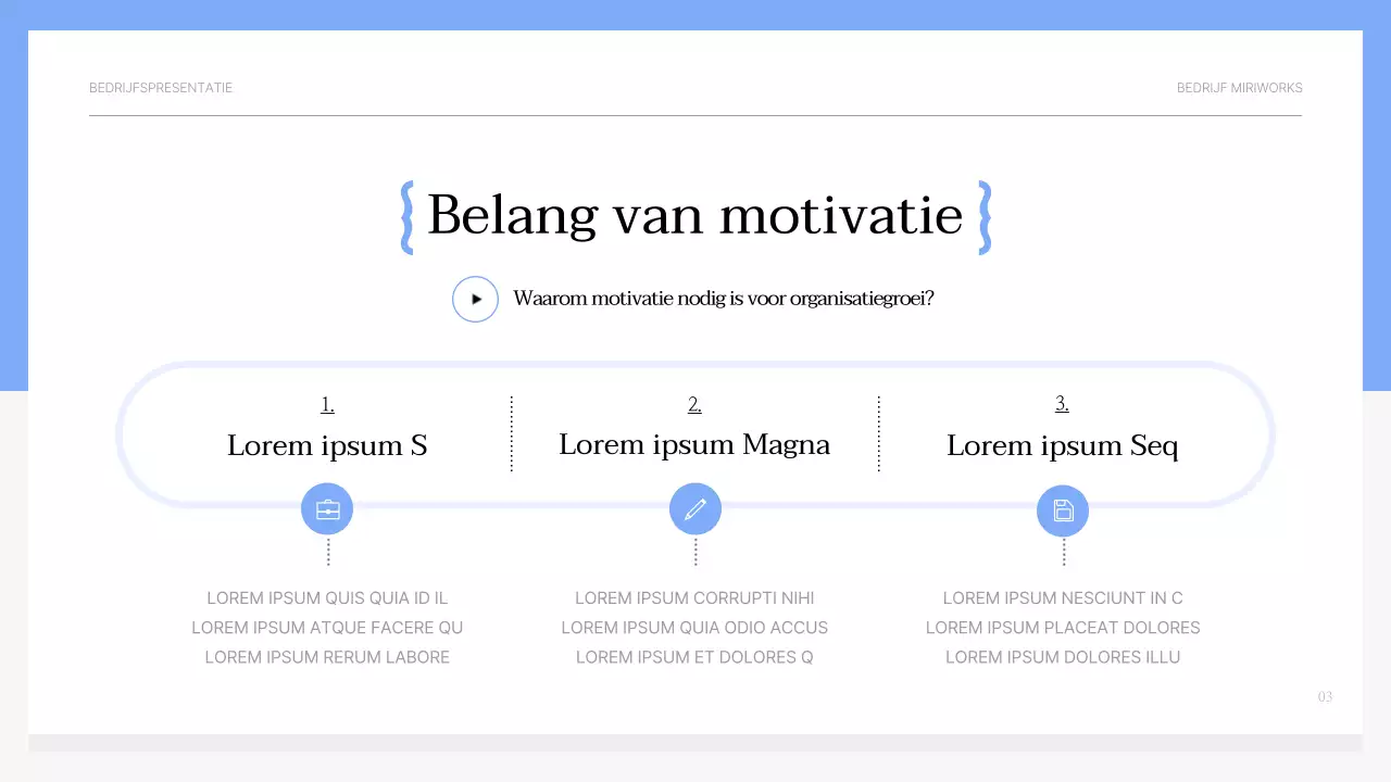 Eenvoudig lichtblauw en grijs motiverend trainingsmateriaal