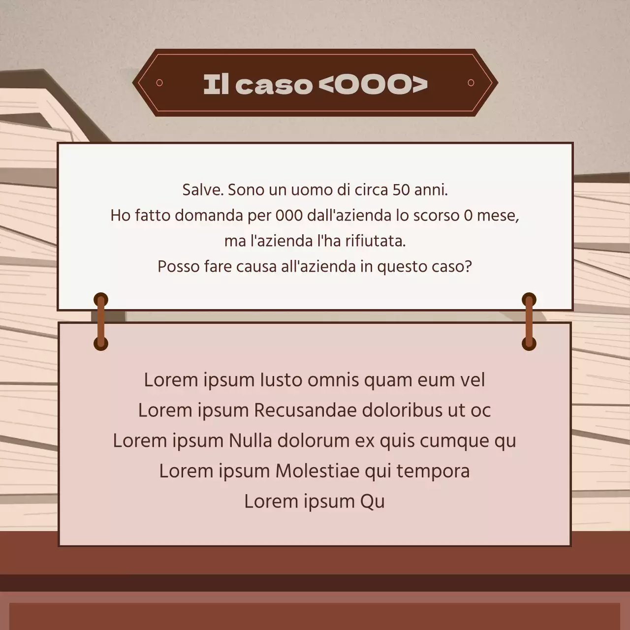 Promuovere un semplice studio legale in beige e marrone