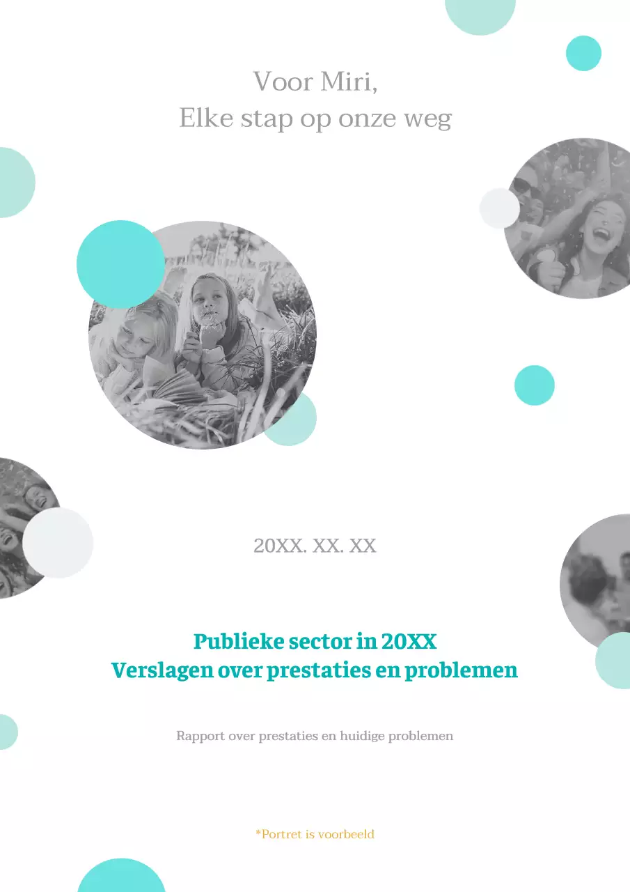 Minimalistisch prestatierapport voor de publieke sector in mint en zwart-wit