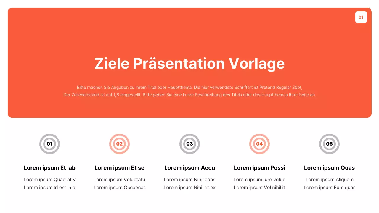 Ein einfacher, orange-grauer Zielsetzungsplaner