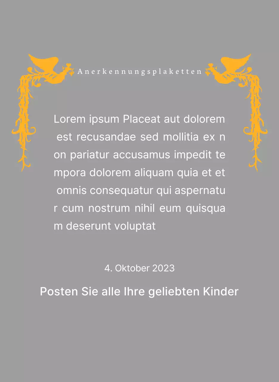 Dankeschön-Plakette zum Muttertag mit einer Phönix-Illustration