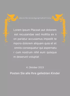 Dankeschön-Plakette zum Muttertag mit einer Phönix-Illustration