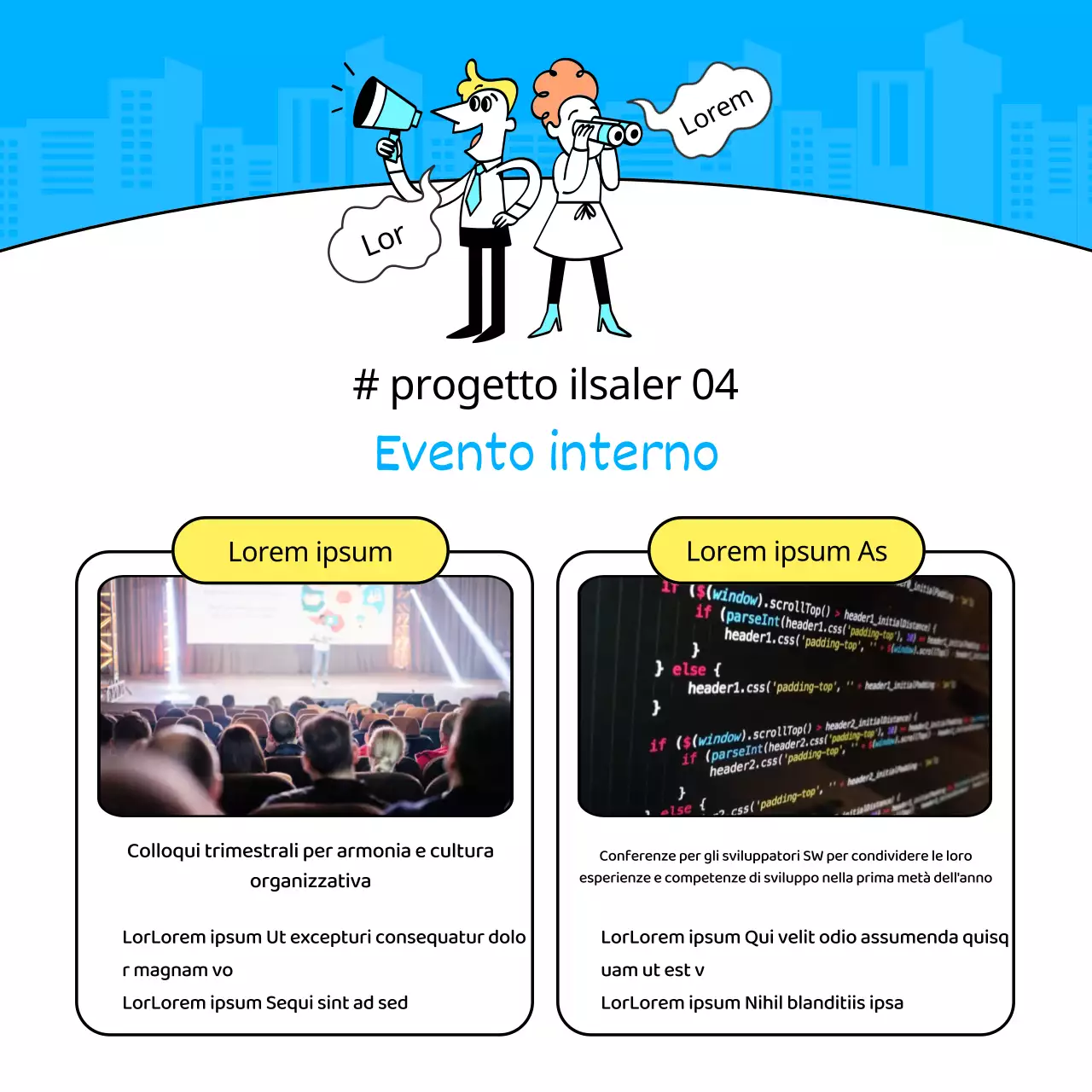 Guida a un semplice programma di formazione sul lavoro di colore blu e giallo