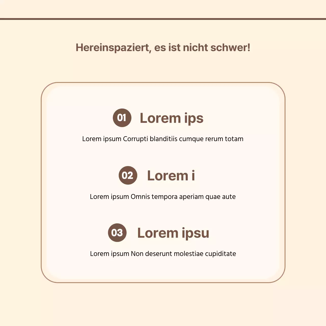 Benutzerhandbuch für ein einfaches Zentrum mit elfenbeinfarbenem Hintergrund