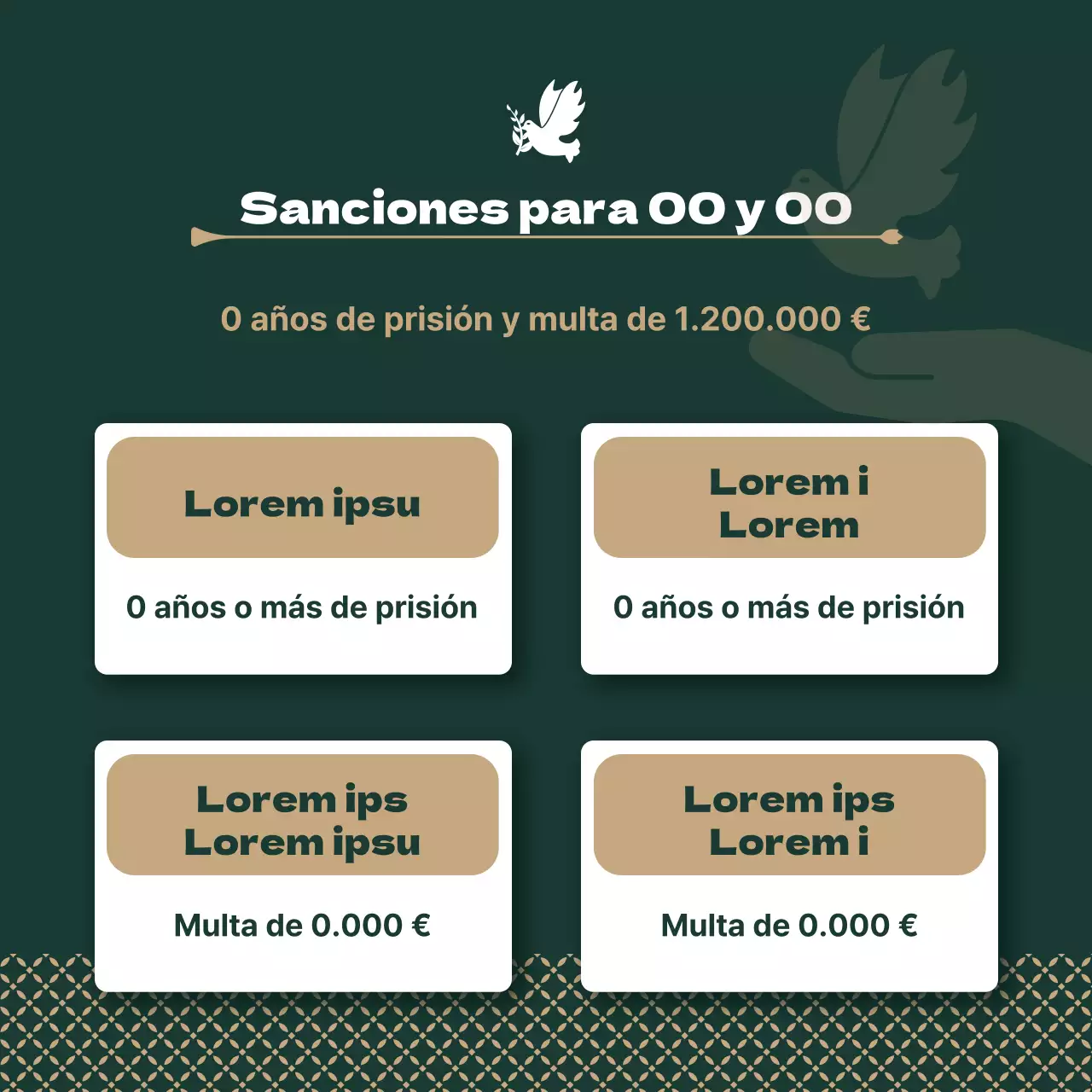 Promueva un moderno despacho de abogados en caqui y dorado