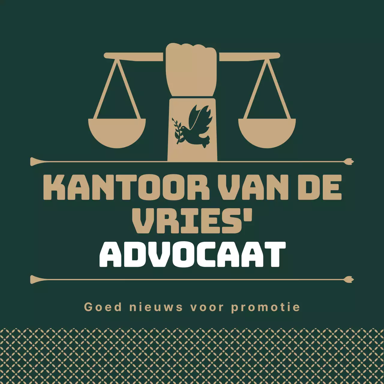 Een modern advocatenkantoor in kaki en goud promoten