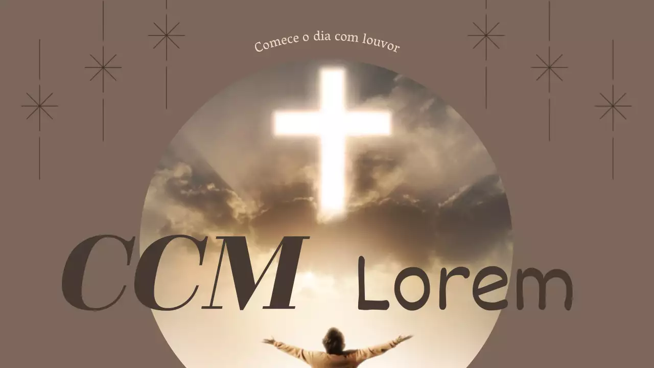 Capa de lista de reprodução de hinos cristãos simples em castanho e bege
