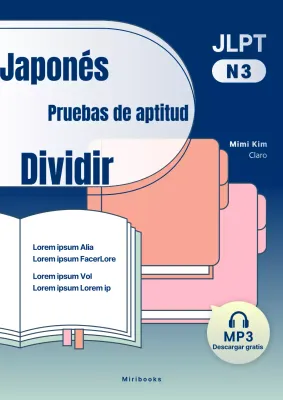 Moderno cuaderno de preguntas japonés en azul marino y naranja
