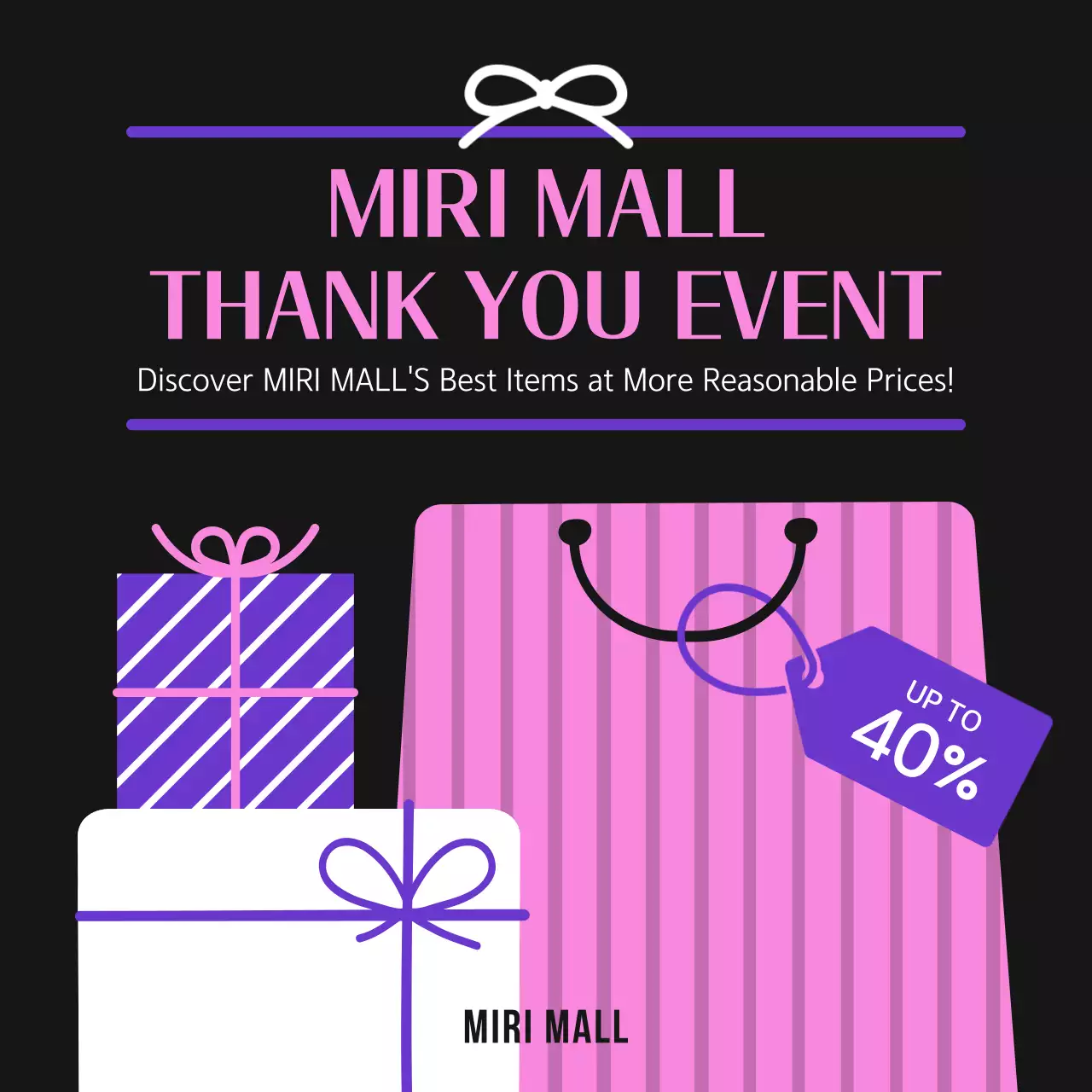 핑크 모던 쇼핑 프로모션 소셜 미디어 게시물