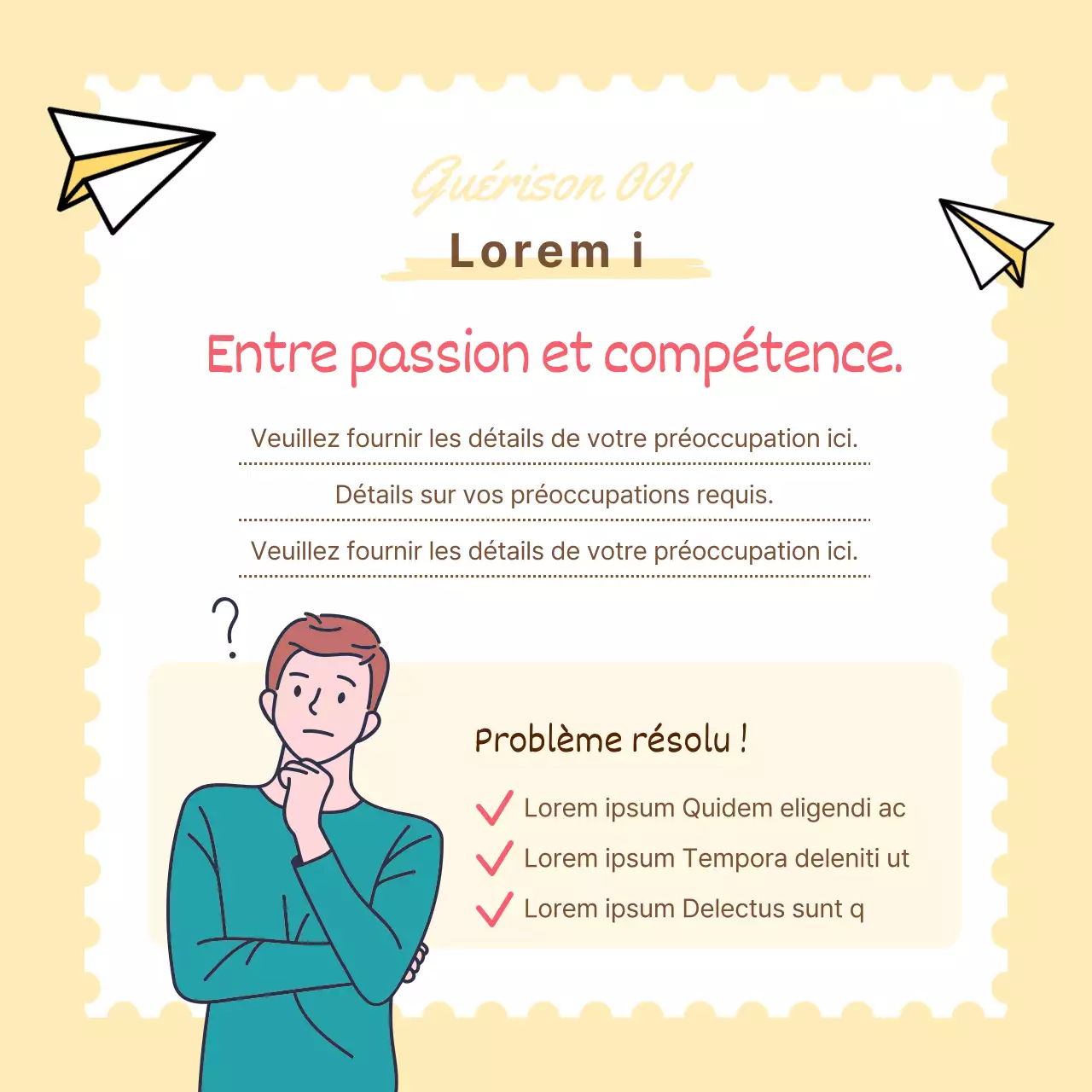 Promouvoir le centre de guérison classique jaune et rose Worry Centre