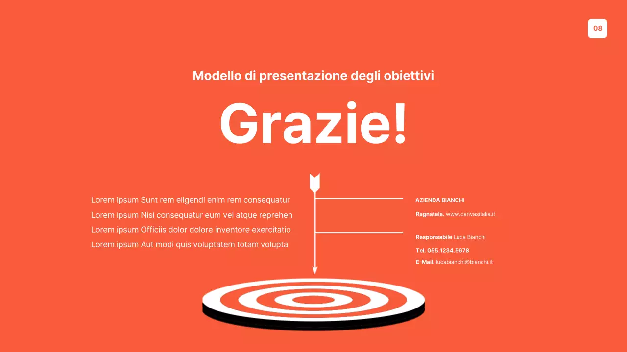 Un semplice planner arancione e grigio per la definizione degli obiettivi