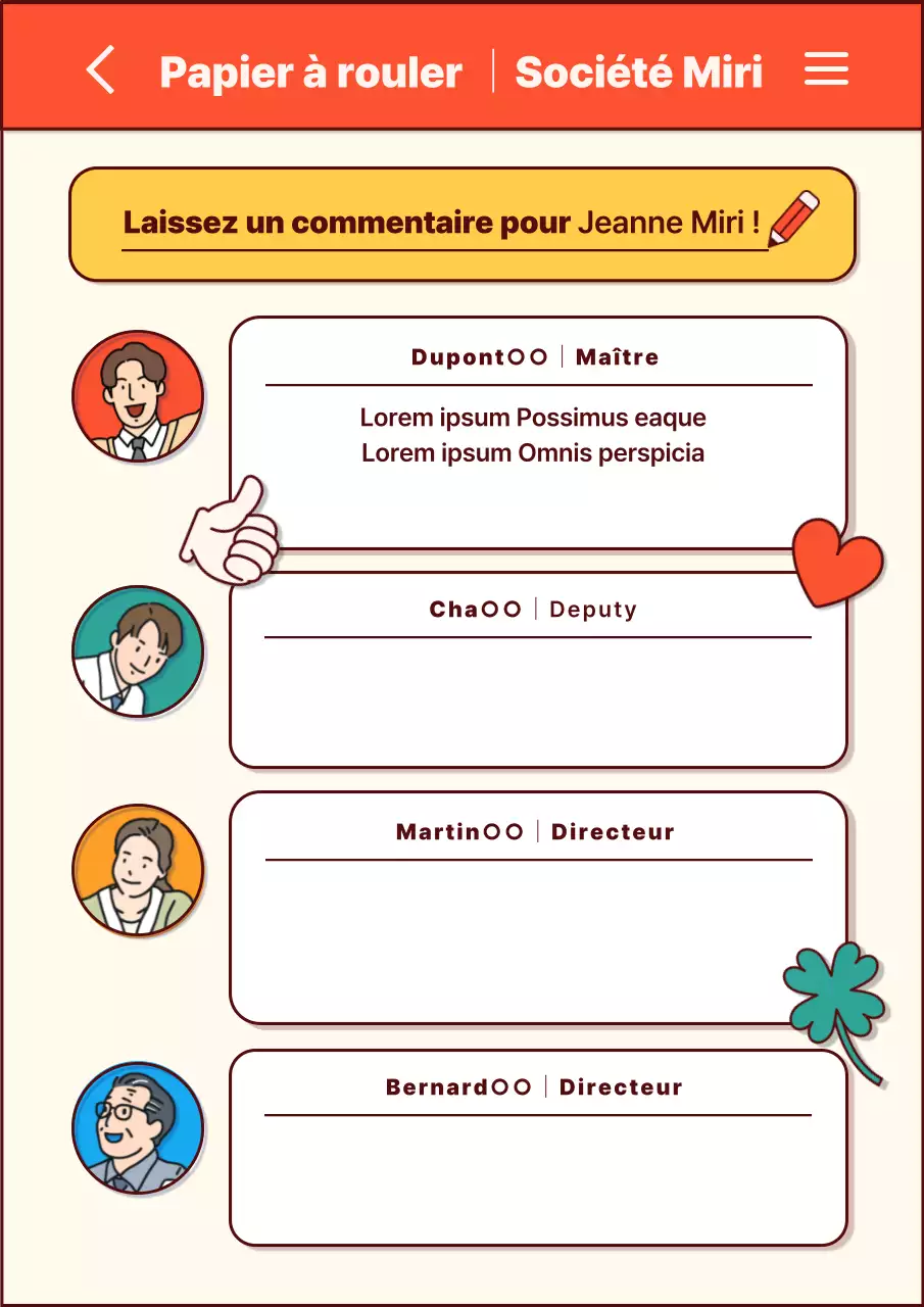 Papier à rouler d'entreprise avec une touche d'orange et de jaune