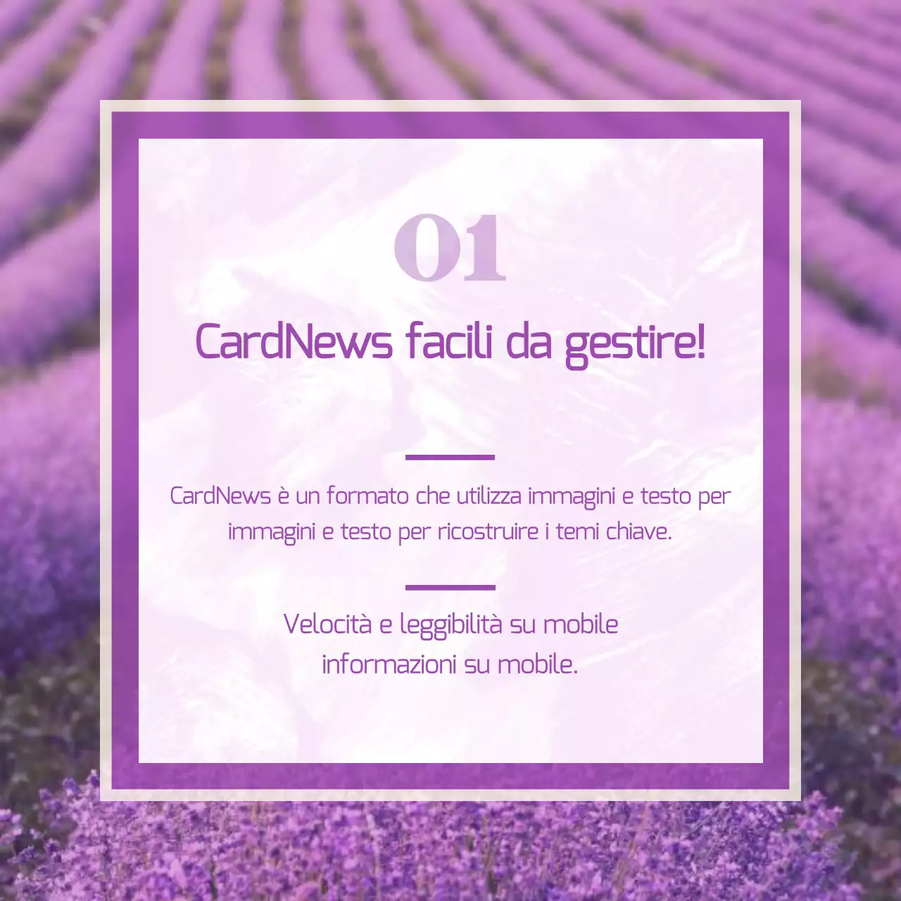 Un post di marketing minimalista in viola