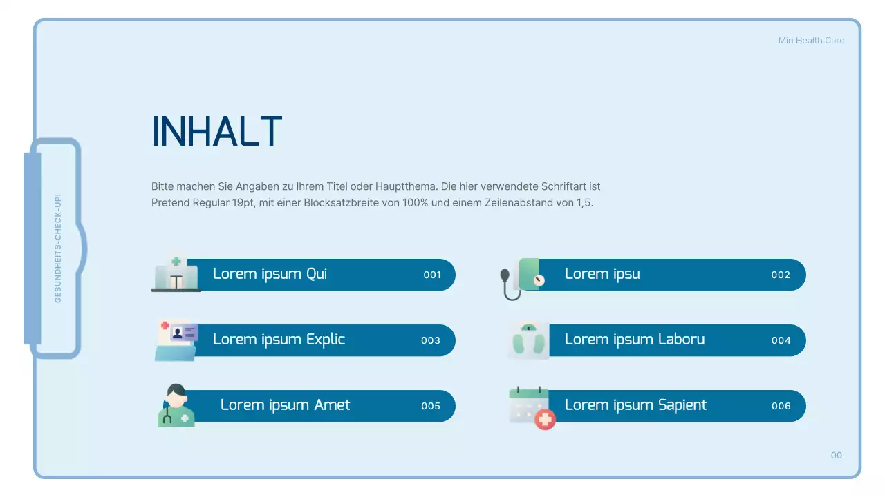 Ein einfacher, hellblauer Leitfaden für Gesundheitschecks bei Mitarbeitern