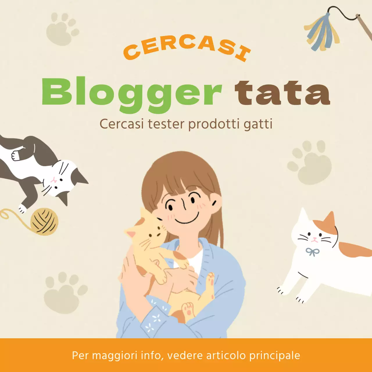 Post di recensione della lettiera per gatti beige e arancione