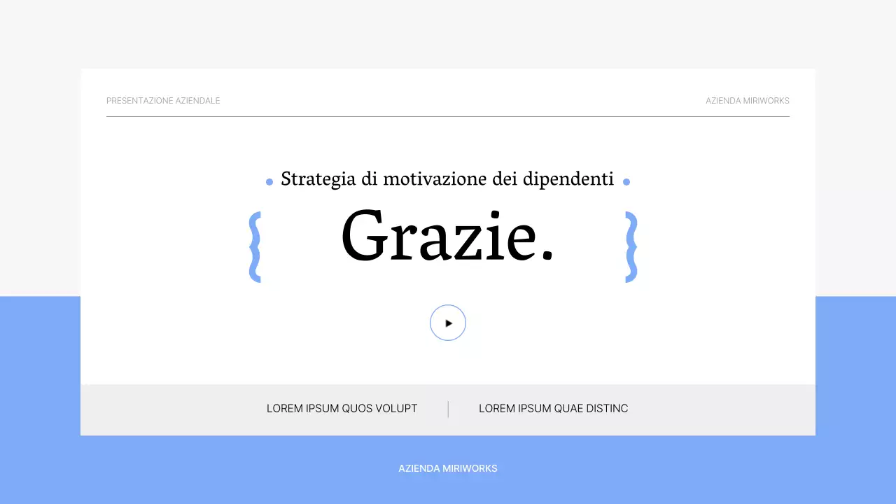 Materiale formativo motivazionale semplice di colore azzurro e grigio