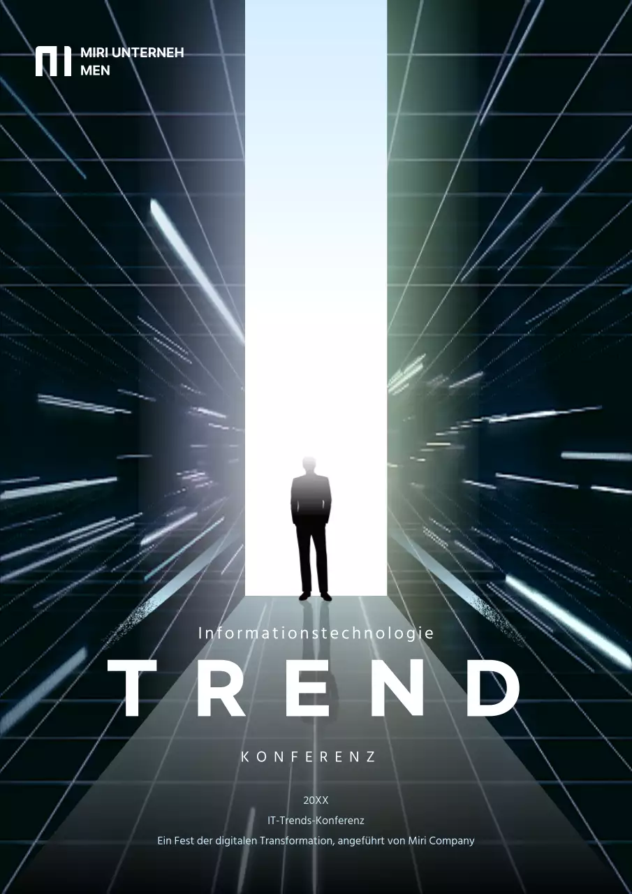 Förderung einer Konferenz über IT-Trends im Cyberspace-Stil in Neon und Weiß