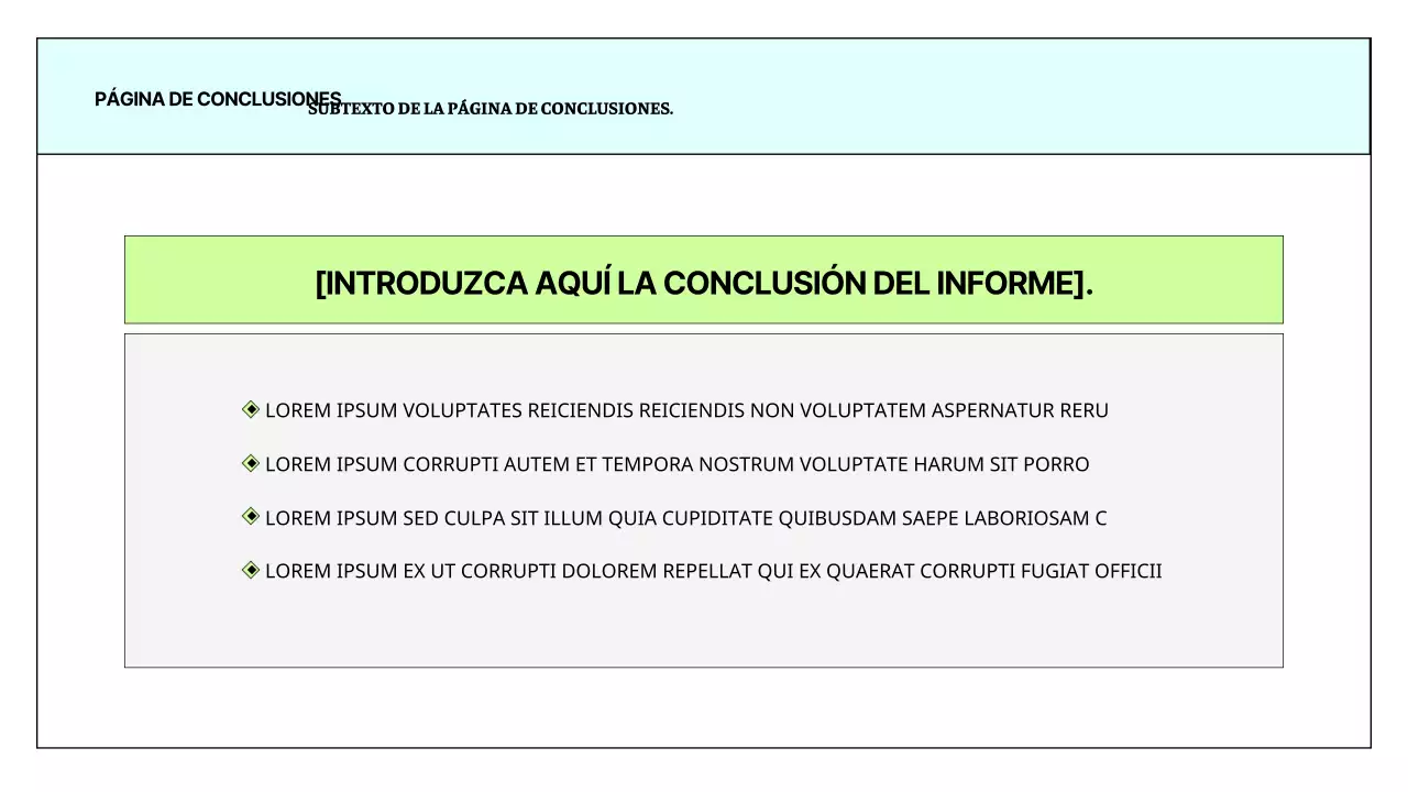 Un sencillo informe imprimible en azul claro y chartreuse