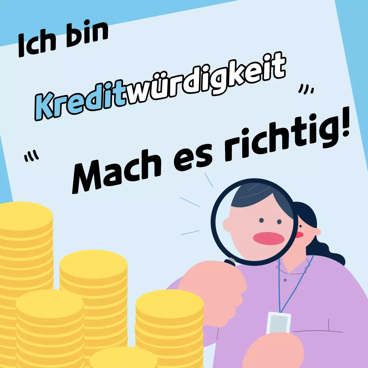 Einfache, hellblaue Informationen zur Verwaltung der Kreditwürdigkeit