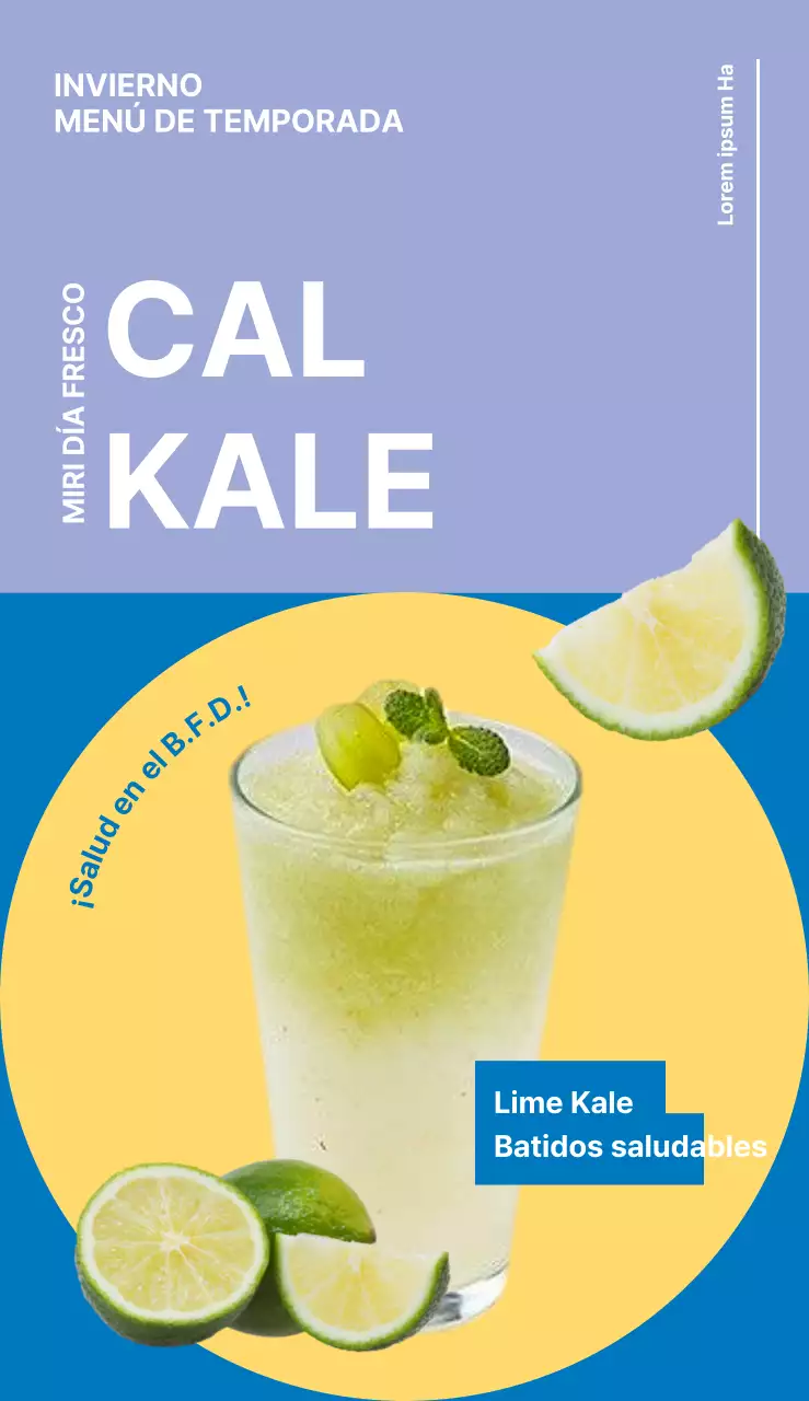 Promocione el nuevo menú de su cafetería con un concepto colorido y brillante