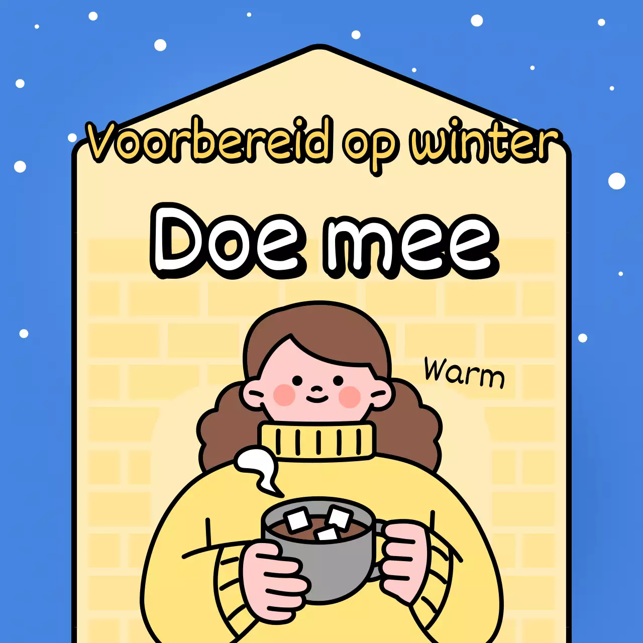 Een trendy wintergids met een blauwe achtergrond