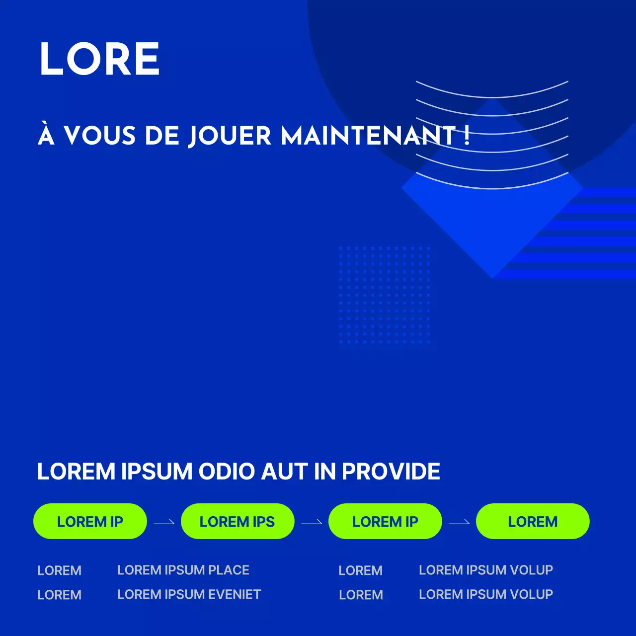 Offre d'emploi minimaliste en bleu et chartreuse