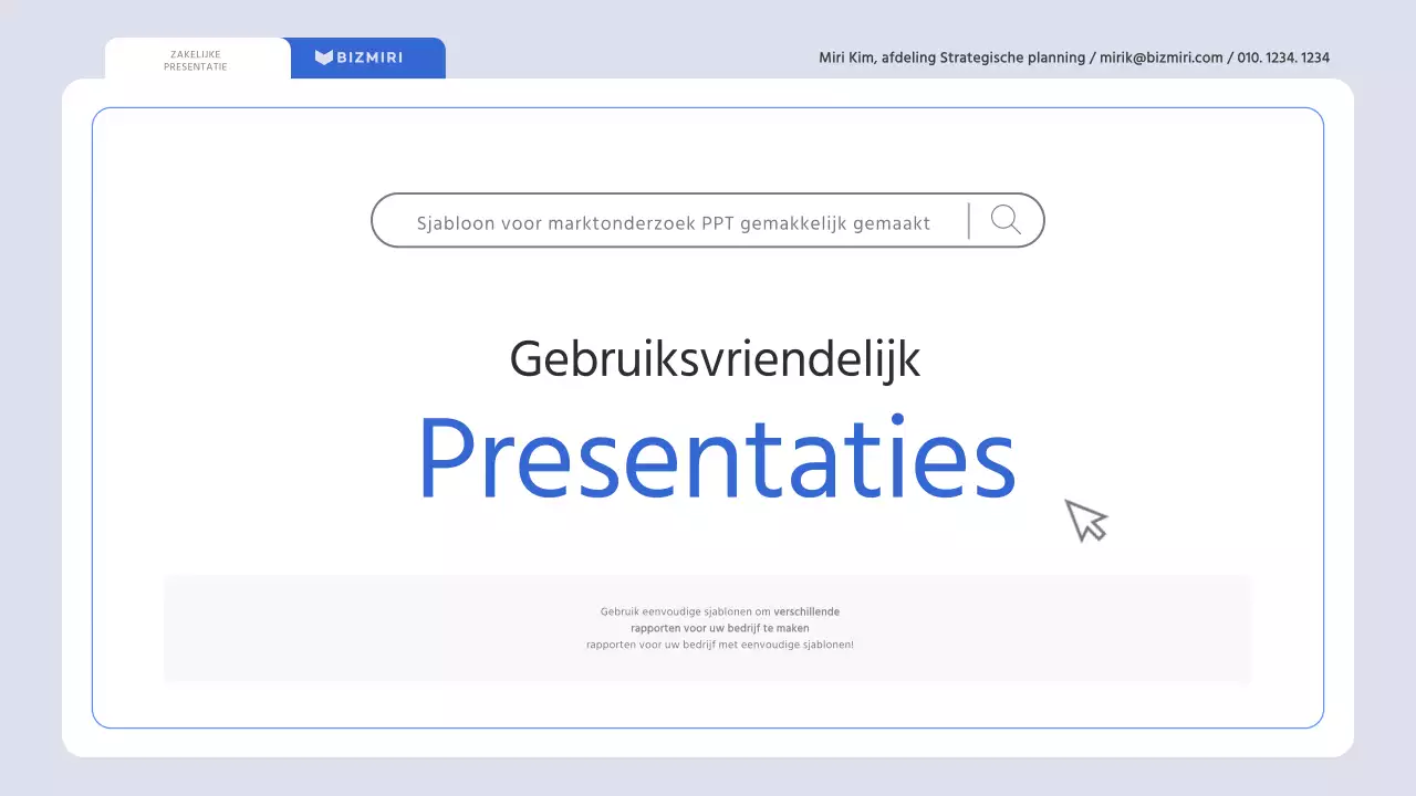 Een minimalistisch marktonderzoeksrapport in lichtblauw