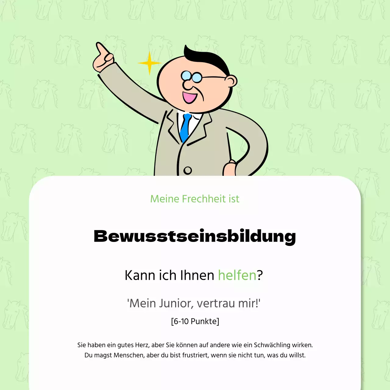 Werbung für den Gag Level Test in Rot und Schwarz