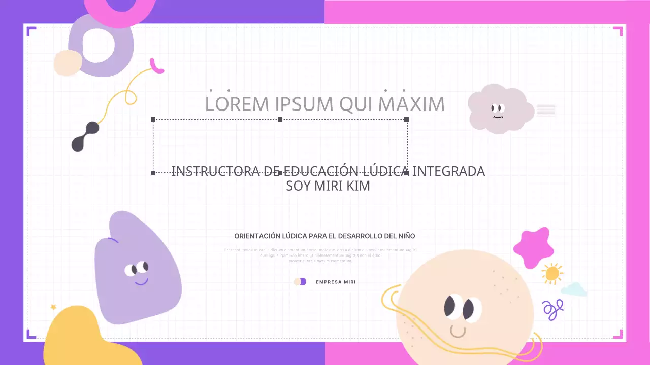 Bonita presentación de cartera de instructor en rosa y morado