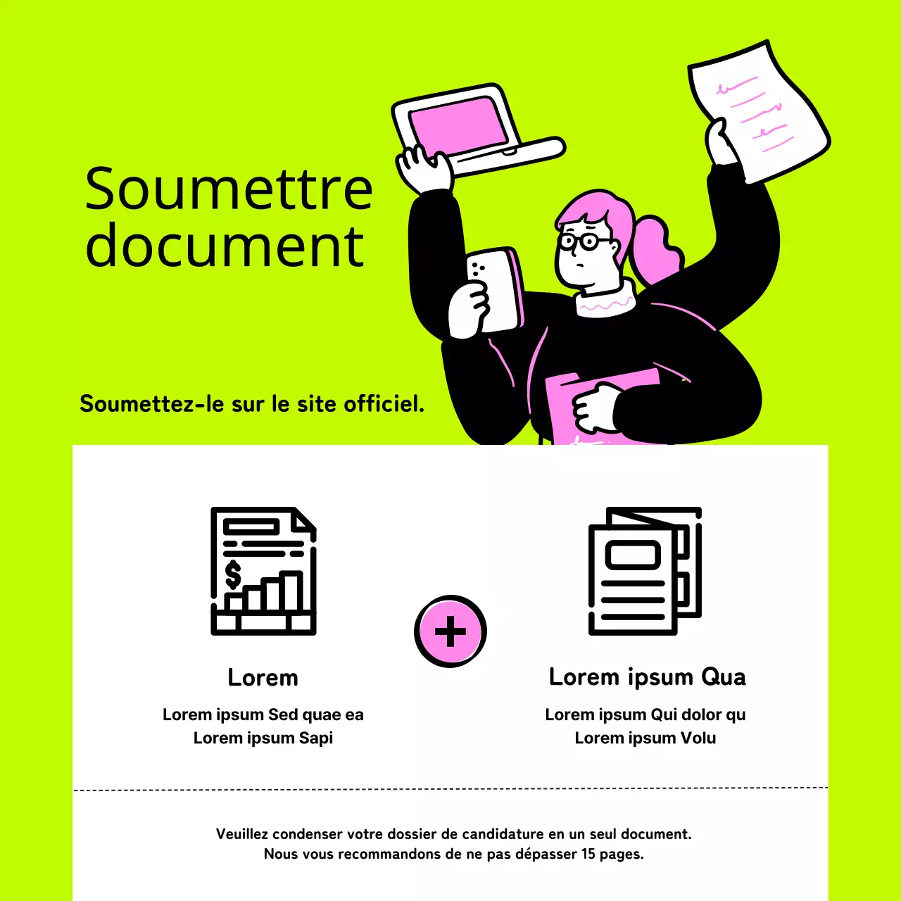 Promouvoir un concours de création d'entreprise en interne avec un look pop art rose et néon