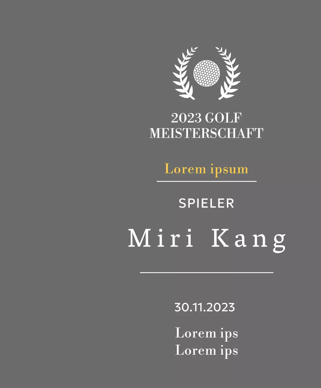 Golf Hole-in-One-Spieler-Siegerplakette mit Golfball und Lorbeerkranz Illustration