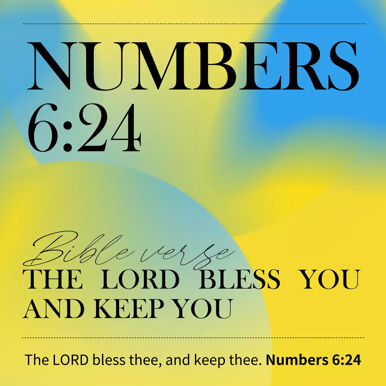 A simple Christian Bible verse post in yellow and light blue