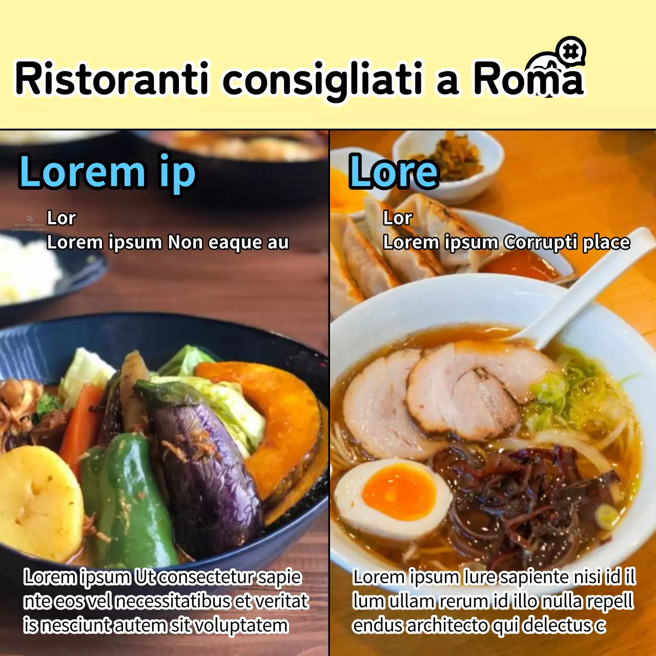 Consigli di viaggio all'estero in giallo e azzurro