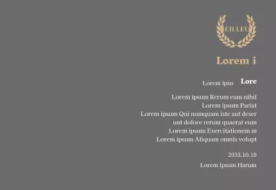 Plaque de remerciement luxueuse avec lauriers et cachet en or