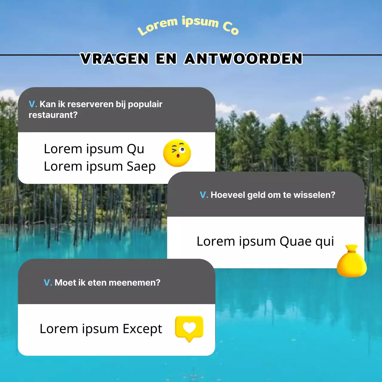 Reistips voor overzeese reizen in geel en lichtblauw